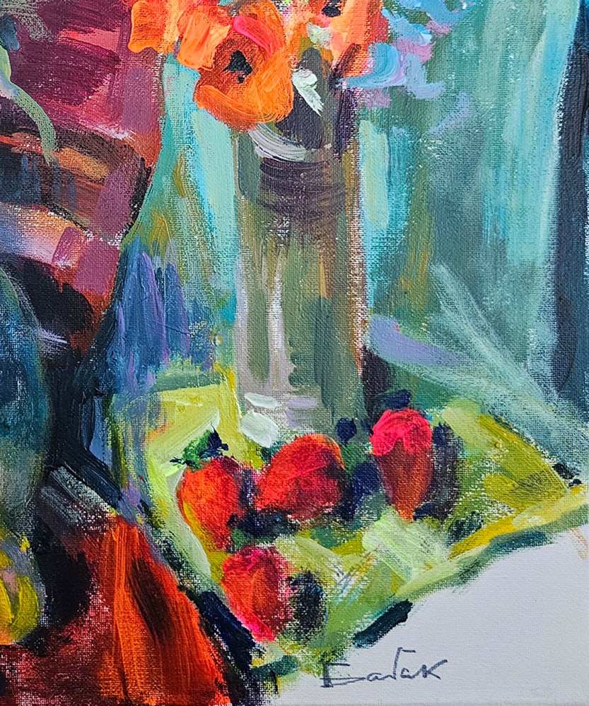Acrylic still life flowers Vyacheslav Petrovich Babac - 7