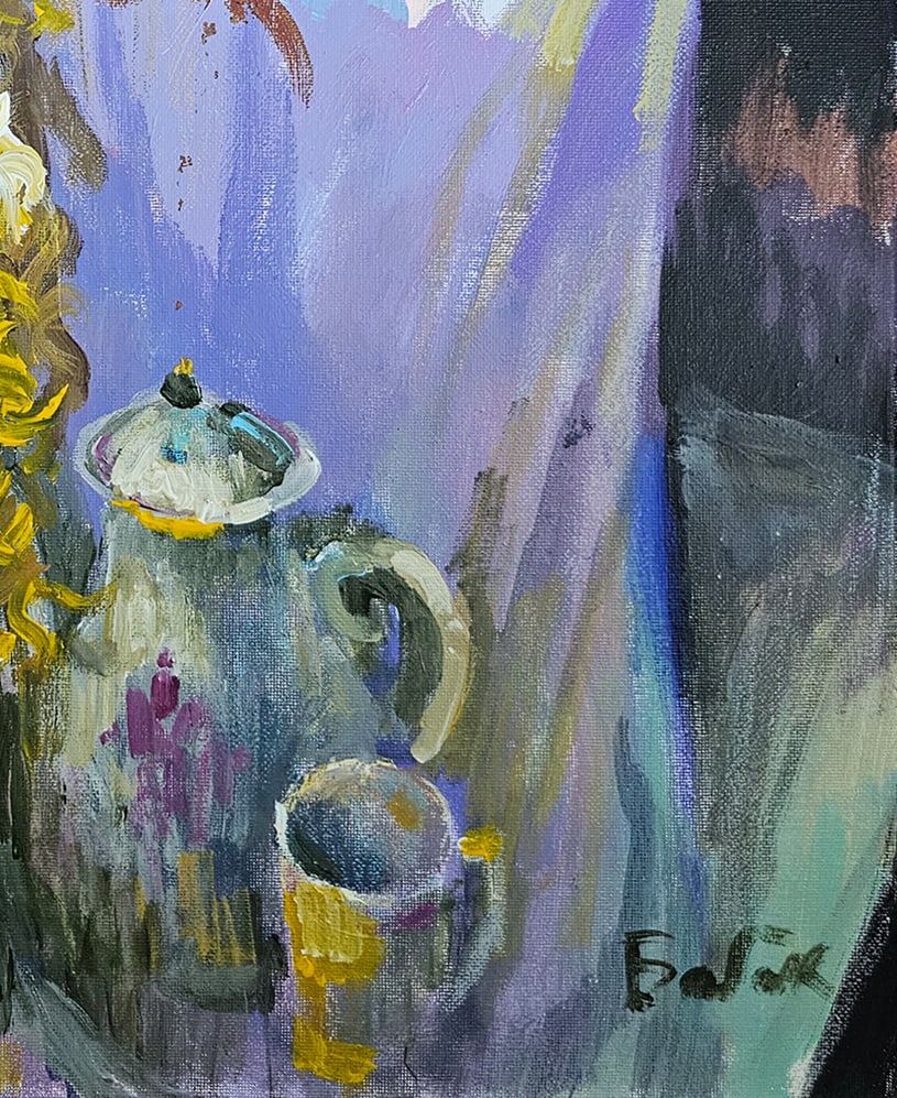 Acrylic still life flowers Vyacheslav Petrovich Babac - 7