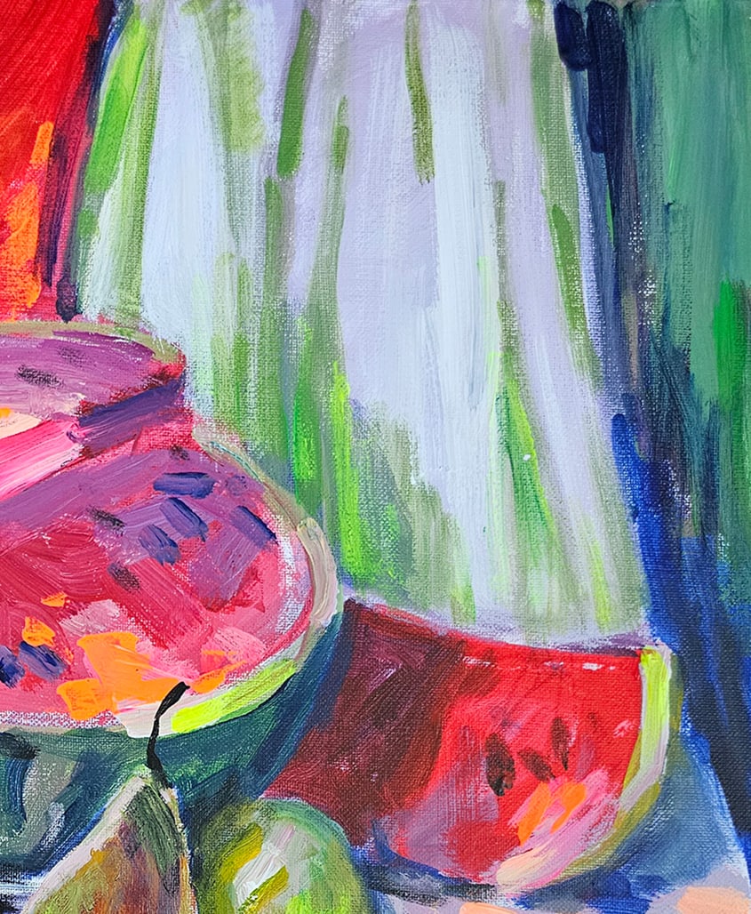 Acrylic still life watermelon Vyacheslav Petrovich Babac - 4