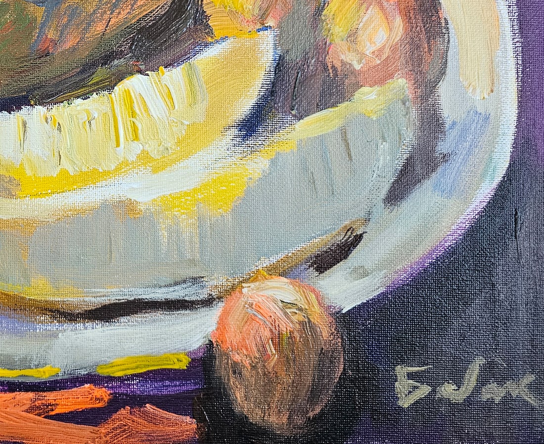 Acrylic still life melon Vyacheslav Petrovich Babac - 7