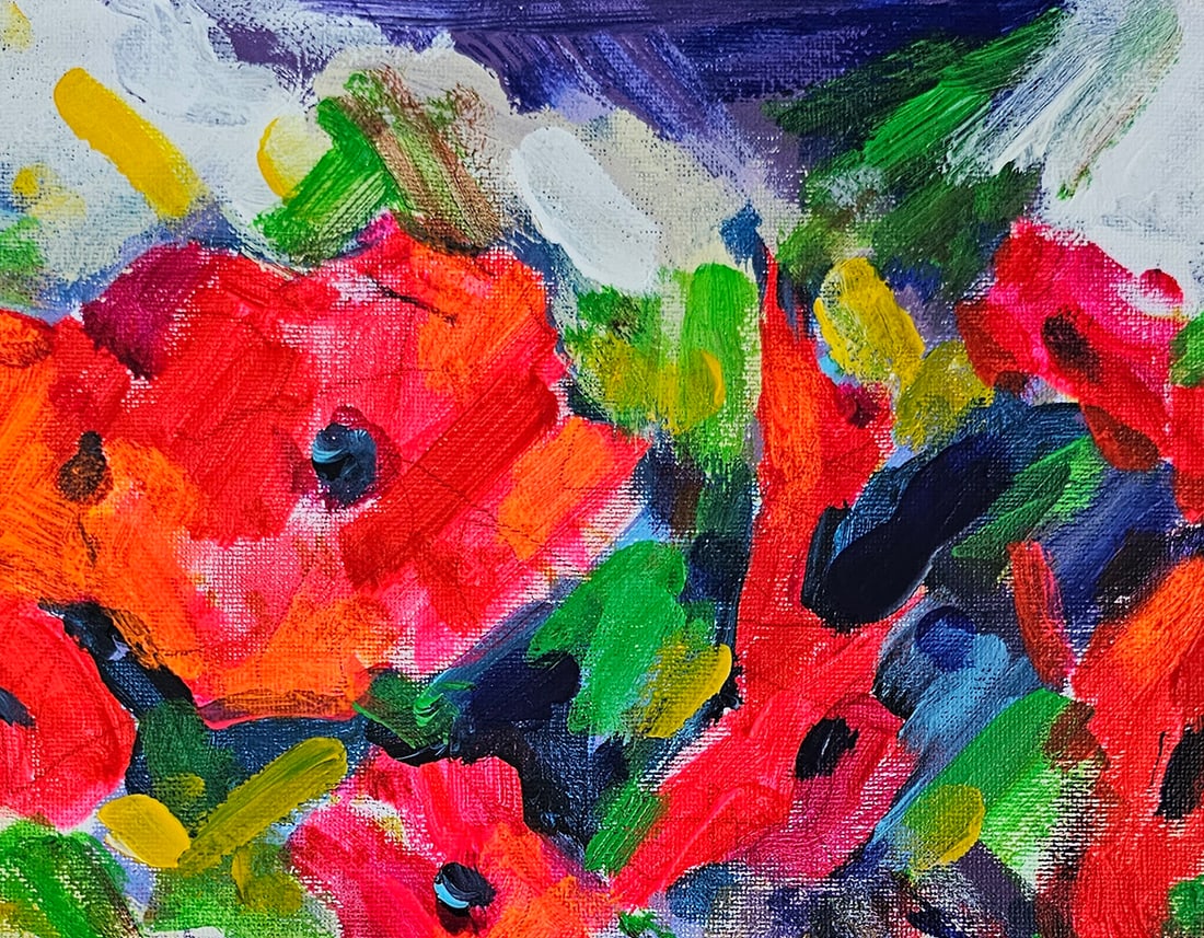 Acrylic still life poppies Vyacheslav Petrovich Babac - 3