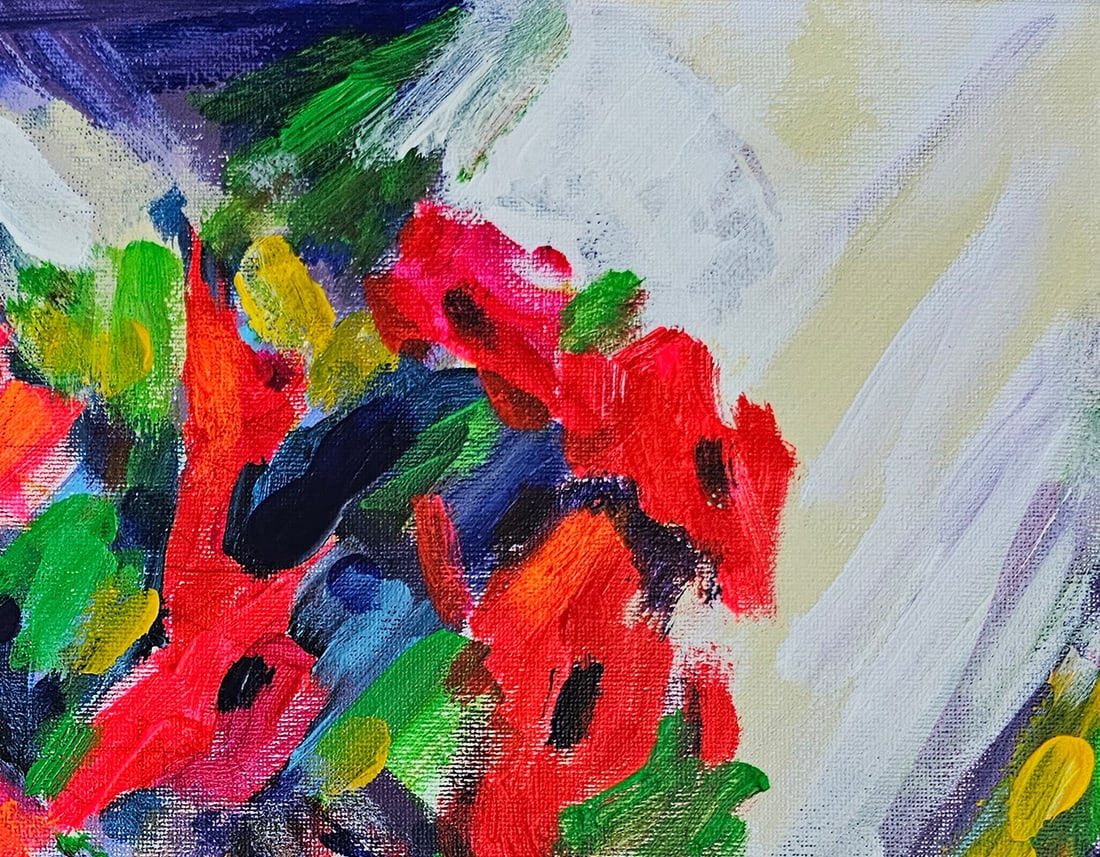Acrylic still life poppies Vyacheslav Petrovich Babac - 4