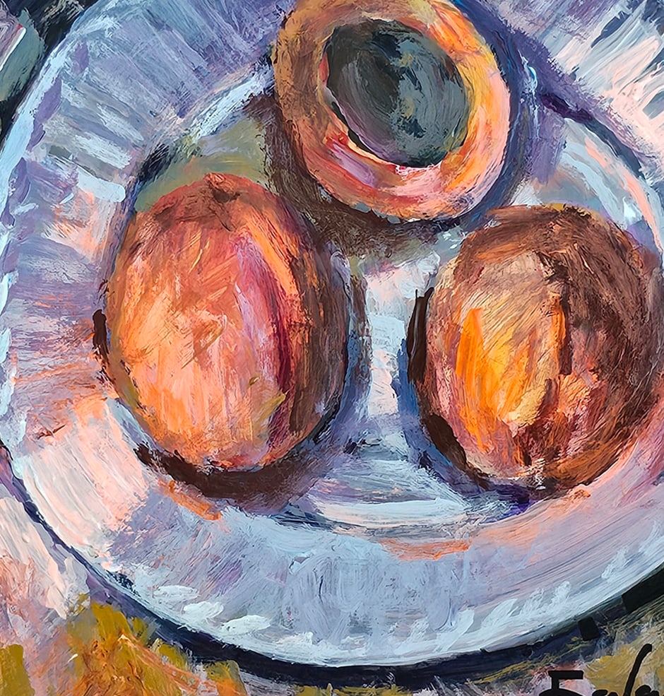 Acrylic still life Apricot Vyacheslav Petrovich Babac - 8