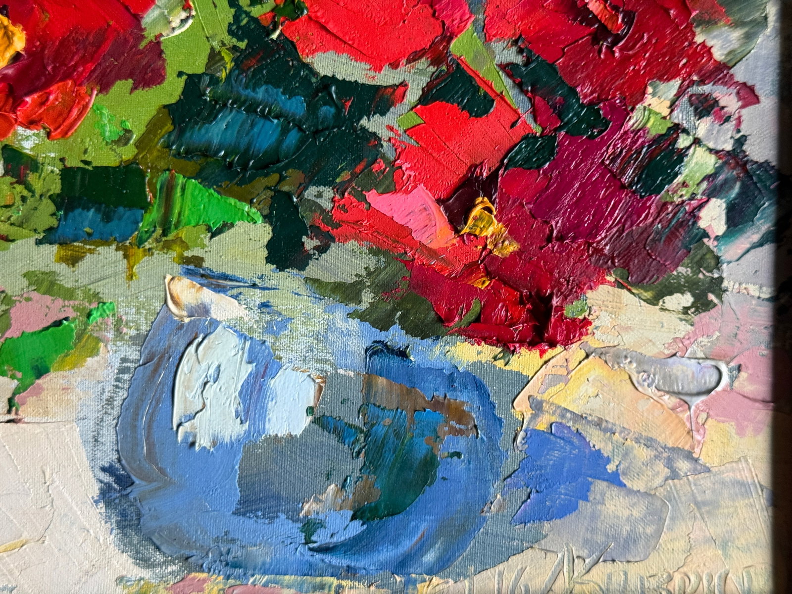 Oil painting with frame Flowers K. Leonid - 5