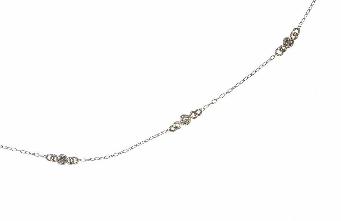 4 kt Yellow Gold Diamond Bezel Set Necklace Alberto Juan - 2