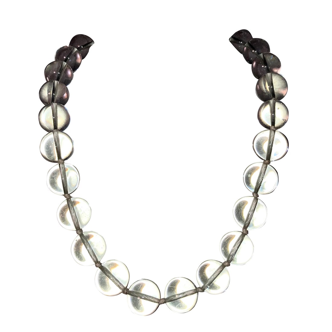 Vintage Rock Crystal Quartz Round Bead Necklace Pools of Light - 2