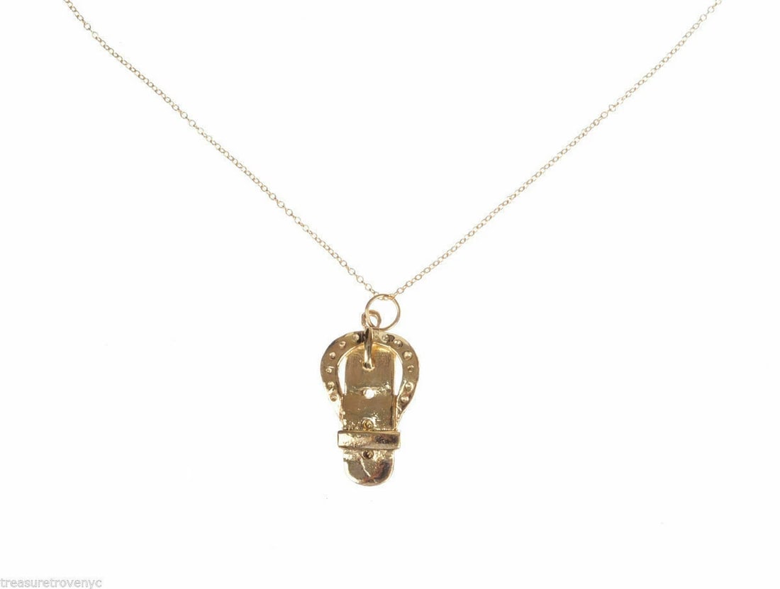 18 kt Gold Vermeil Sterling Silver Buckle Charm Necklace Alberto Juan - 4