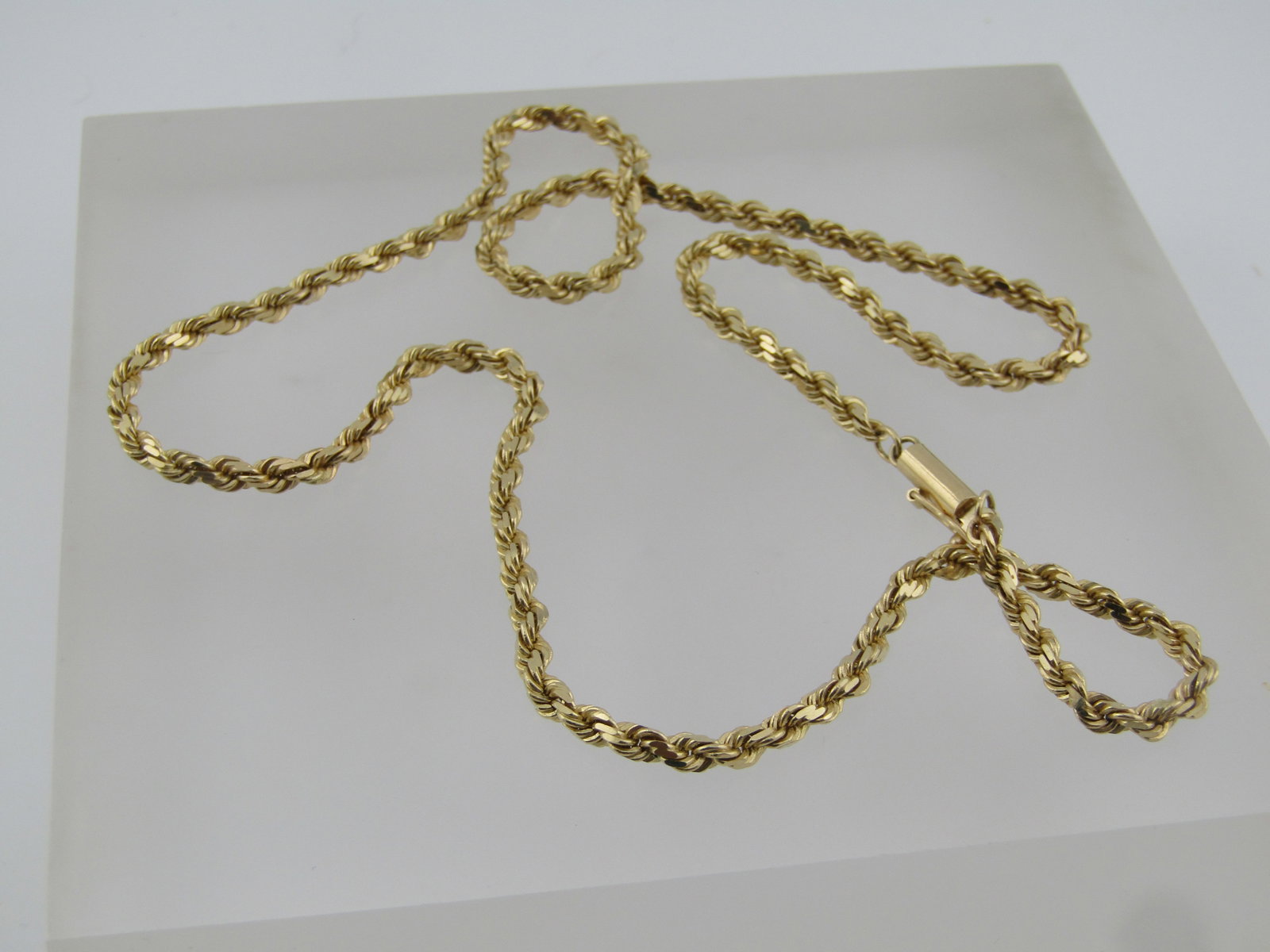 Vintage 14kt Twisted Rope Necklace, 18" Unisex, 1970's-1990's - 5