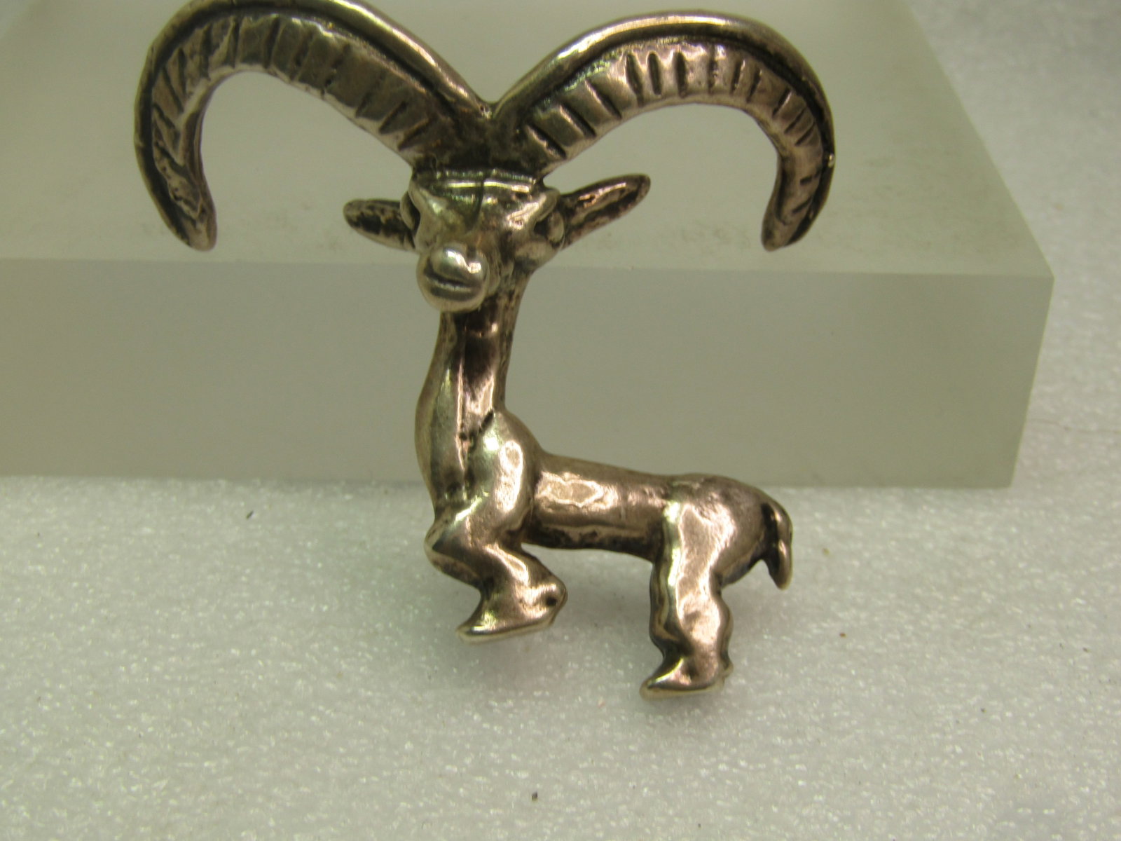 Vintage Sterling Big Horn Sheep/Ram Brooch/Pendant - Brutalist, Signed MMA, 1990's. - 7