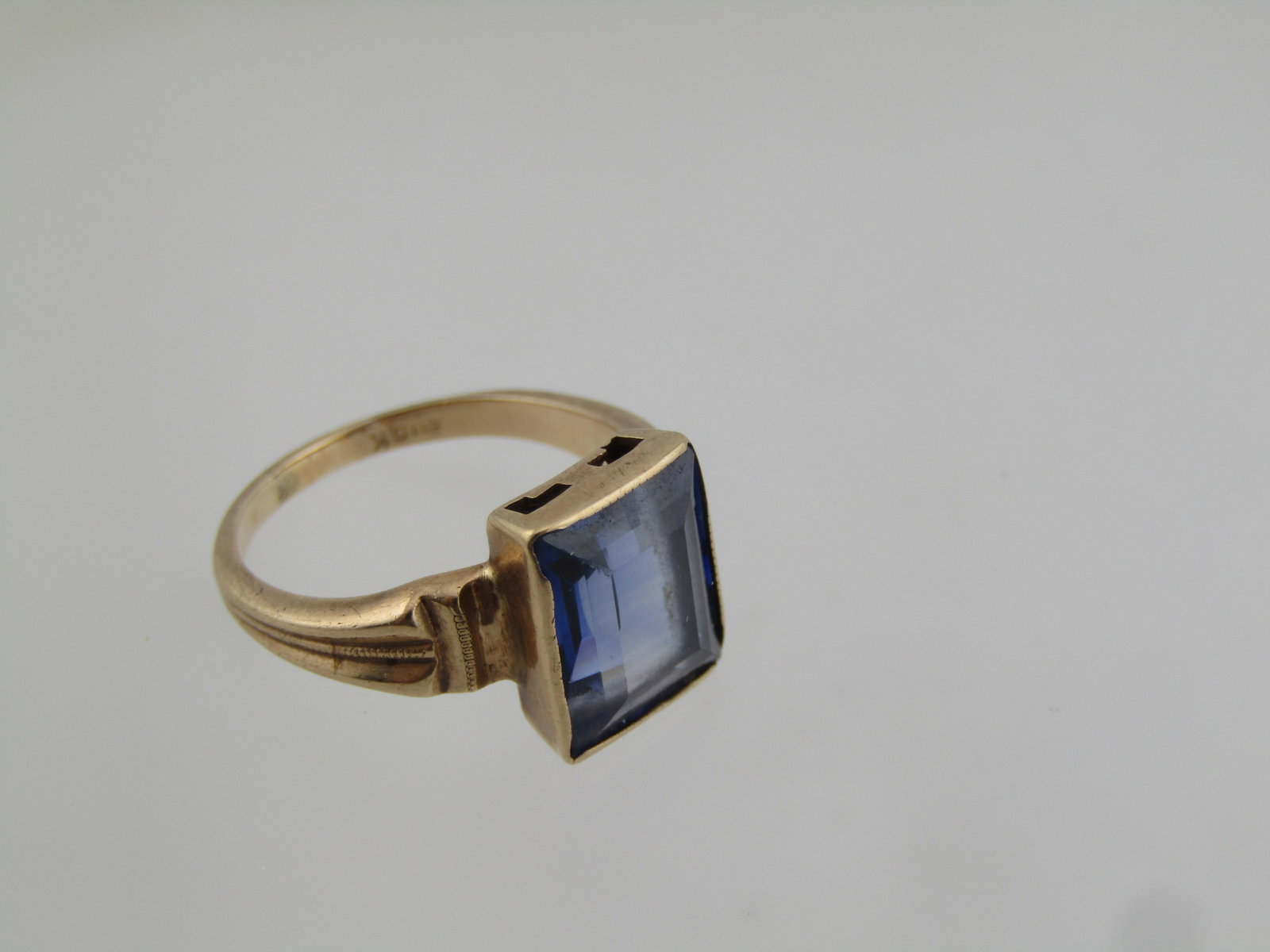 Vintage 10kt Sapphire Ring, Sz. 3.75, 1940's-1950's - 4