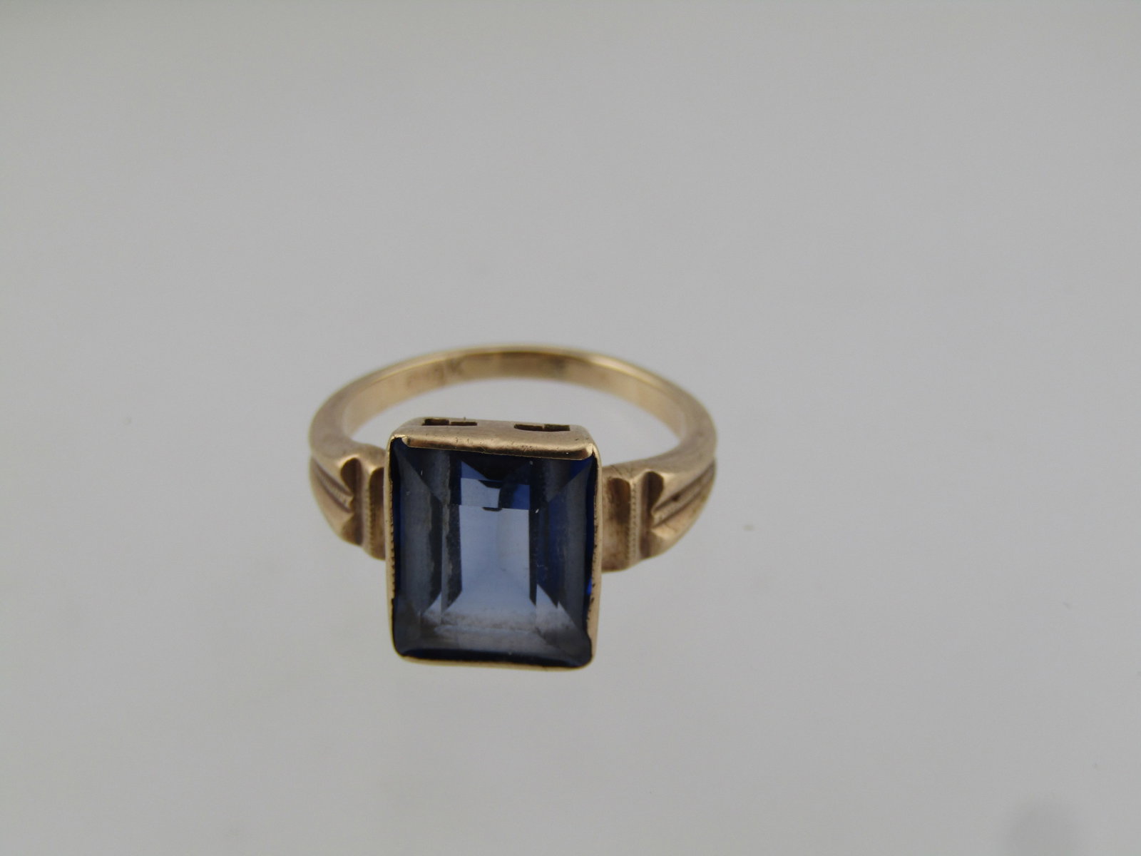 Vintage 10kt Sapphire Ring, Sz. 3.75, 1940's-1950's - 6