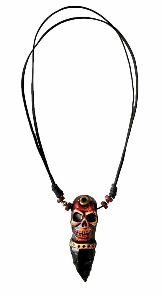 Polymer Clay Obsidian New Black Artisan Hand Made Necklace - 3