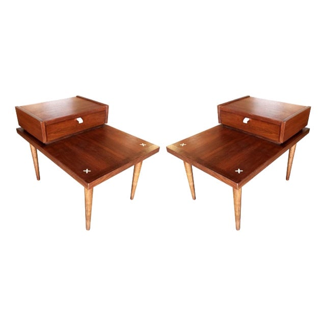 1940s American of Martinsville "Accord Line" Two-Tier End Table Pair by Merton Gershun (1 of 9)