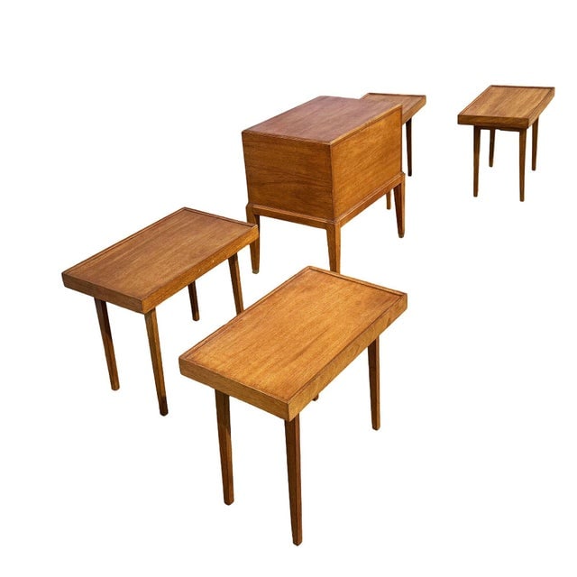 1950s Danish Modern Mahogany Chest of 4 Side Table Stands by Frits Henningsen, Attributed - 12