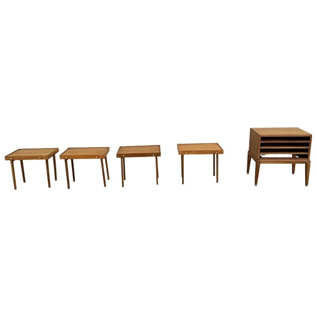 1950s Danish Modern Mahogany Chest of 4 Side Table Stands by Frits Henningsen, Attributed - 13