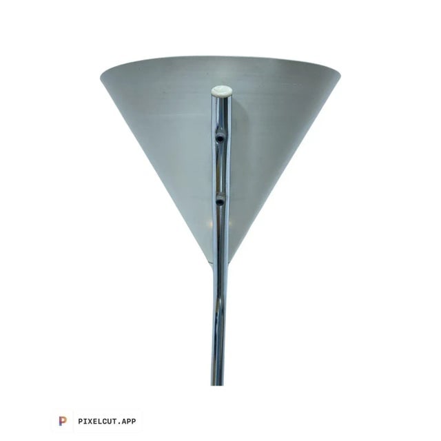 1950's Mid Century Modern White and Chrome Floor Lamp Torchiere - 4