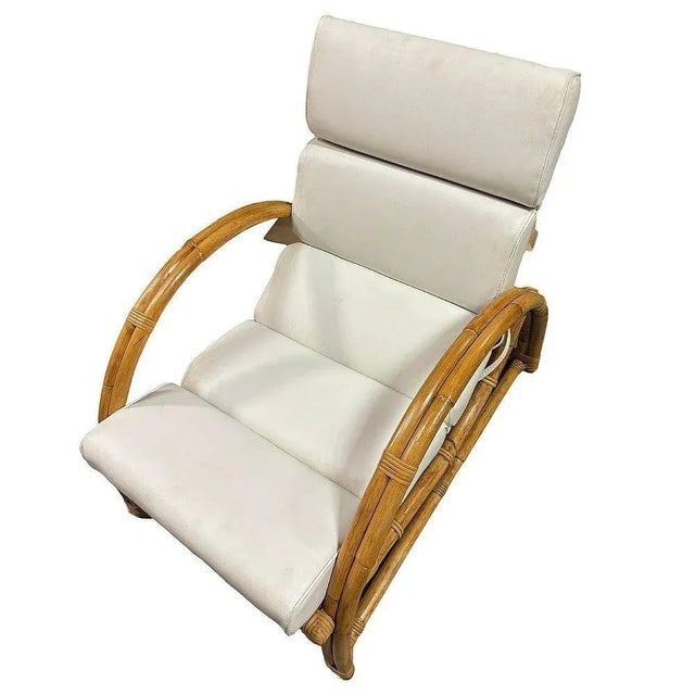 Restored MCM Rattan Double-Strand Half Moon Arm Lounge Chair - 4