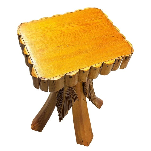 1950s Restored MCM Hawaiian Split Bamboo Side Drinks Table W/ Koa Wood Top - 3