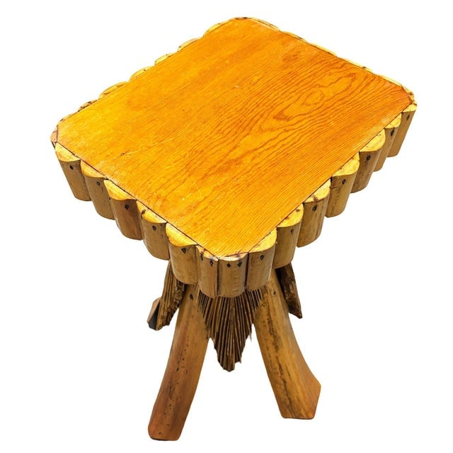 1950s Restored MCM Hawaiian Split Bamboo Side Drinks Table W/ Koa Wood Top - 7