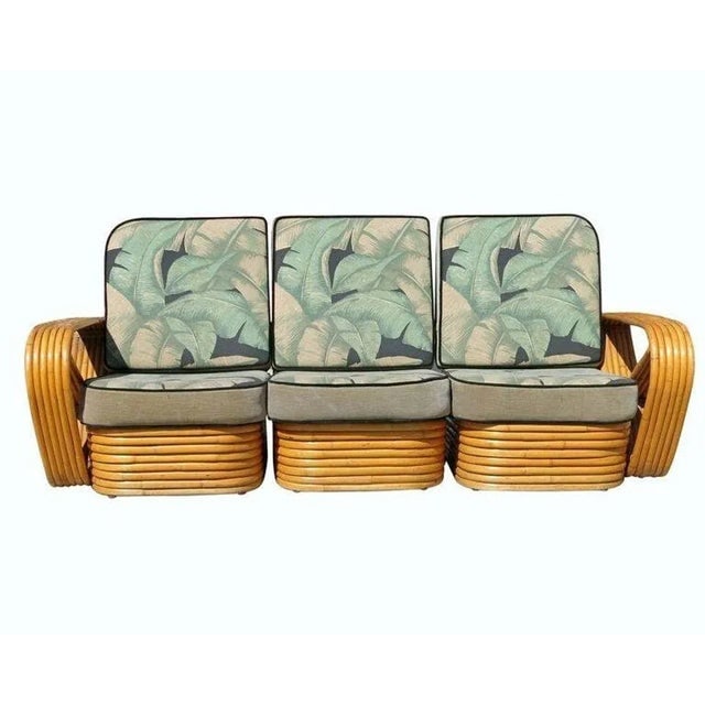 Restored 1930s Paul Frankl Style Six-Strand Square Pretzel 3 Seater Sectional Sofa - 2