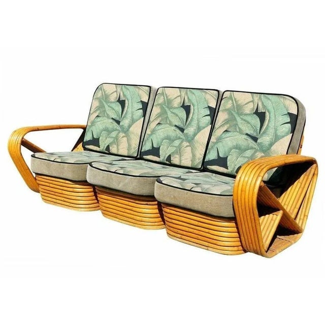 Restored 1930s Paul Frankl Style Six-Strand Square Pretzel 3 Seater Sectional Sofa - 3