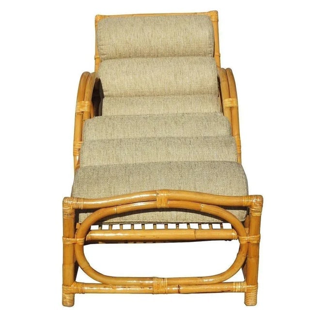 Restored Circles & Speed Arm Rattan Chaise Lounge Chair - 2