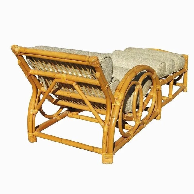 Restored Circles & Speed Arm Rattan Chaise Lounge Chair - 4