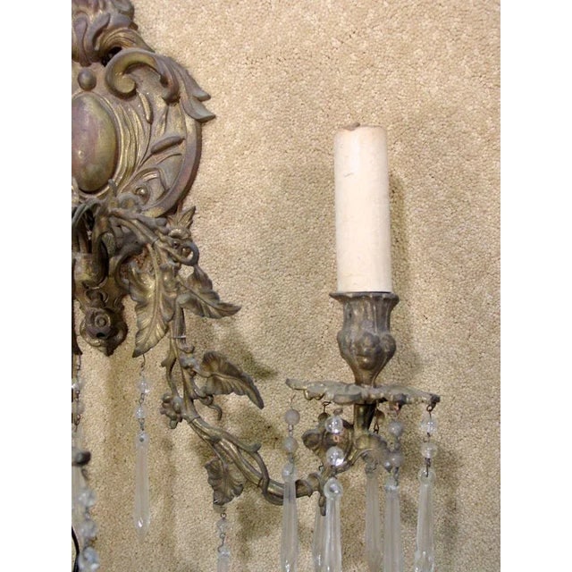 Ornate Bronze Rococo Wall Sconce, Set of 2 - 4