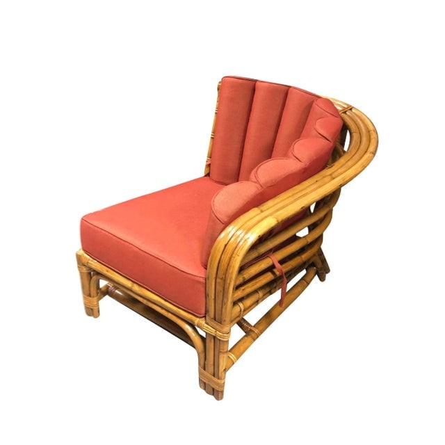 Restored MCM Rattan Round Sectional Corner Sofa W/ 3-Strand Waterfall Arms - 4