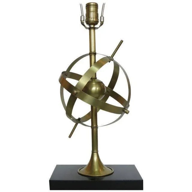 Brass Celestial Armillary Globe Study Table Lamp, Pair - 2