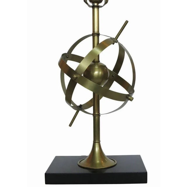 Brass Celestial Armillary Globe Study Table Lamp, Pair - 3