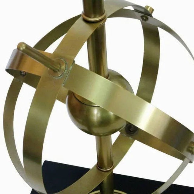 Brass Celestial Armillary Globe Study Table Lamp, Pair - 5