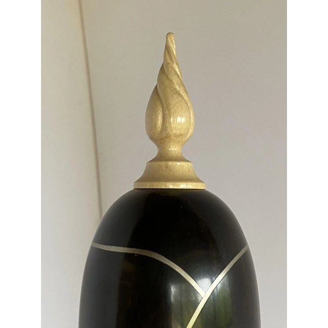 Sculpted Ebony, Silver and Maple "Hollow Vessel" #23 by Don Comer Lacma - 5
