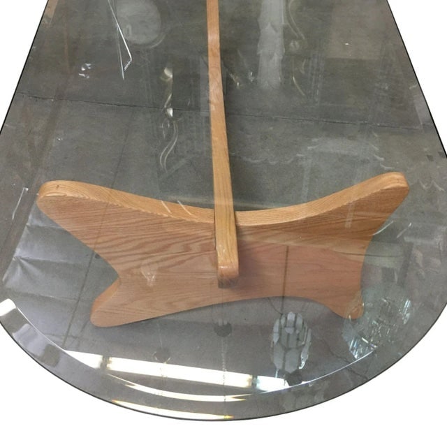 1950s Mid-Century Modern Noguchi Style Oval Glass Coffee Table - 8