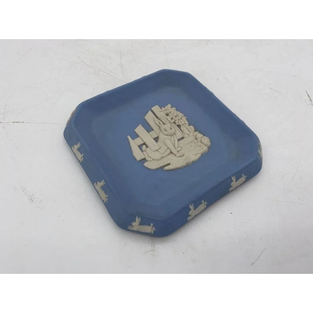 1950s Blue Wedgewood Bunny Rabbit Lidded Box & Ashtray Set- 2 Pieces - 2