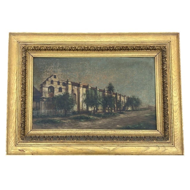 Late 19th Century Pasadena San Gabriel Mission Victorian Oil Painting on Canvas by Ellen B. Farr - 7