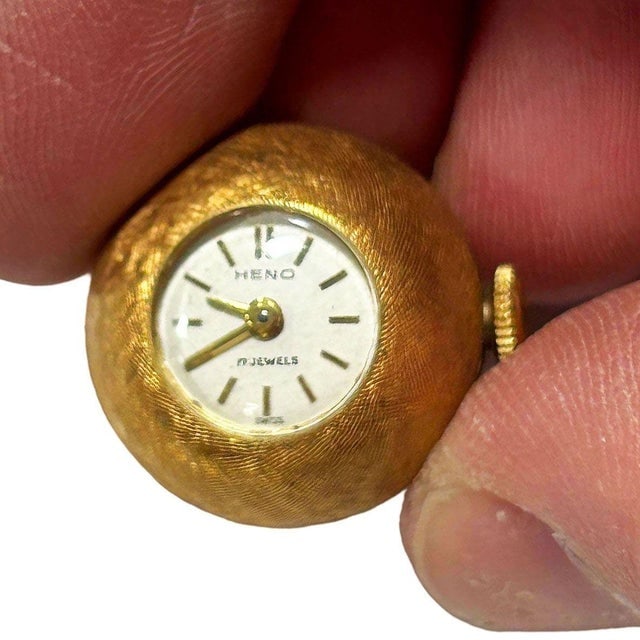 1960s Mid-Century"Boule De Gen??ve" 18mm Swiss Orb Watch Necklace Pendant by Heno - 2