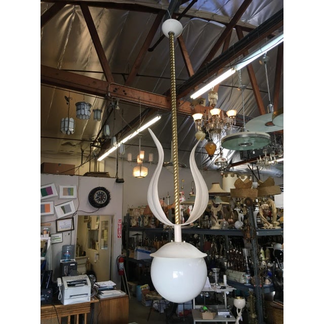 Art Deco Grand Hollywood Theater Palm Leaf Ceiling Pendant - 6