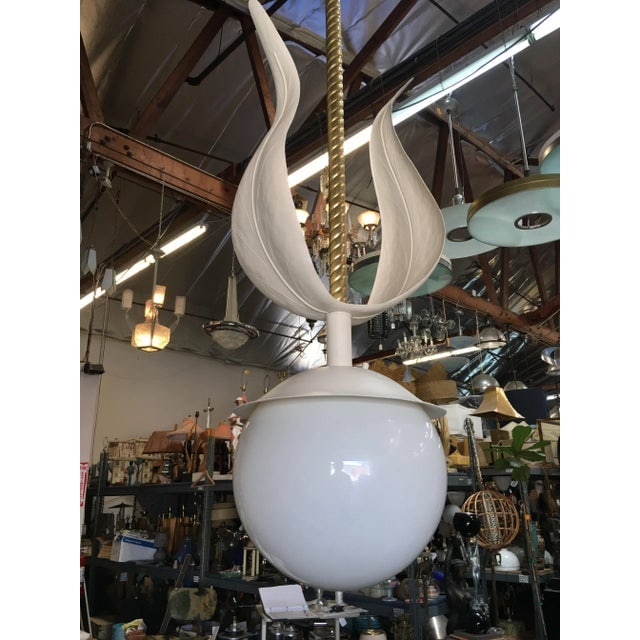 Art Deco Grand Hollywood Theater Palm Leaf Ceiling Pendant - 7