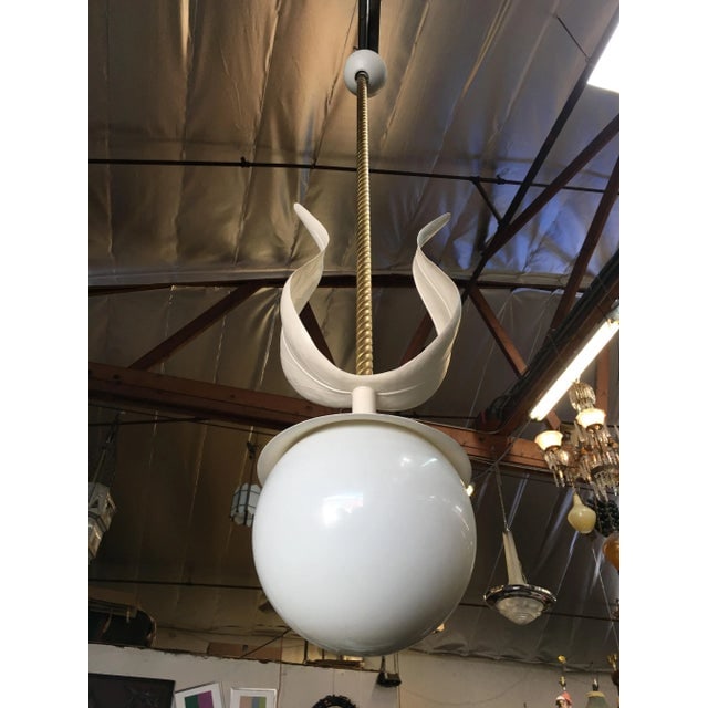 Art Deco Grand Hollywood Theater Palm Leaf Ceiling Pendant - 8
