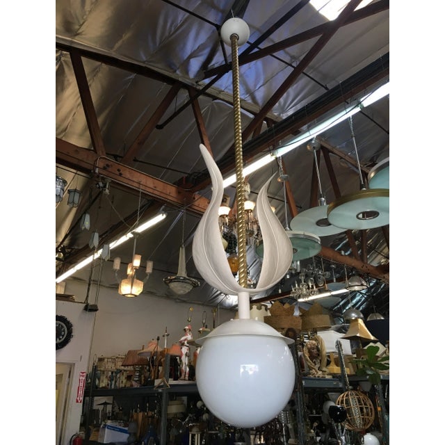 Art Deco Grand Hollywood Theater Palm Leaf Ceiling Pendant - 9
