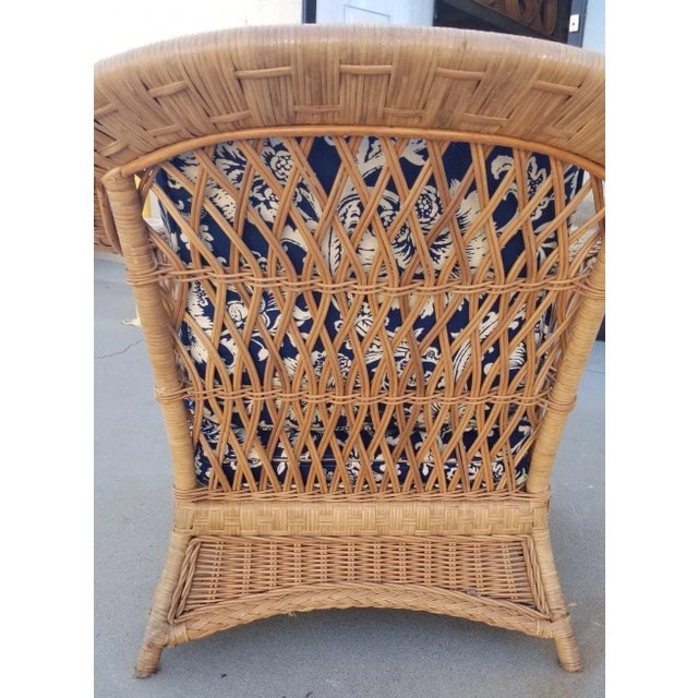Restored Mid-Century Rattan and Wicker Cobra Back Lounge Chair - 2