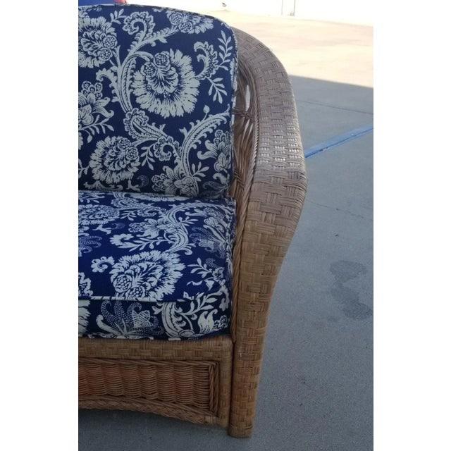 Restored Mid-Century Rattan and Wicker Cobra Back Lounge Chair - 4