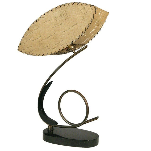 Free-Form Black Lacquer and Brass Coiled Cobra Table Lamp - 7