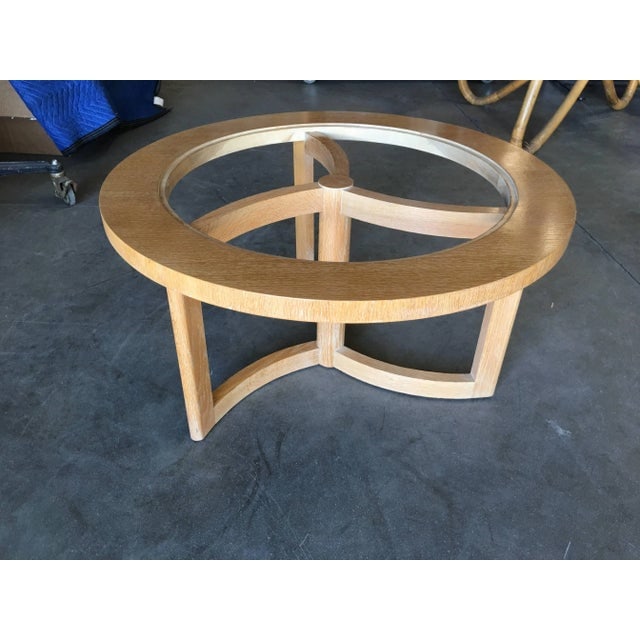 Round Scandinavian Spindle Coffee Table in Oak With Glass Top - 4