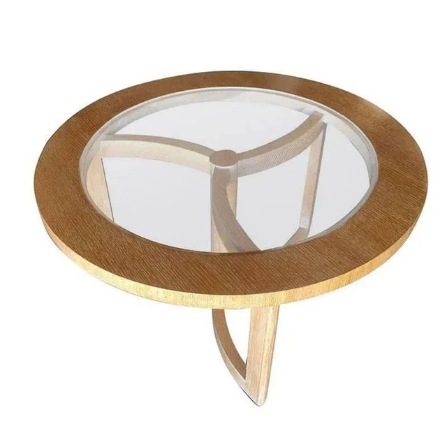 Round Scandinavian Spindle Coffee Table in Oak With Glass Top - 6