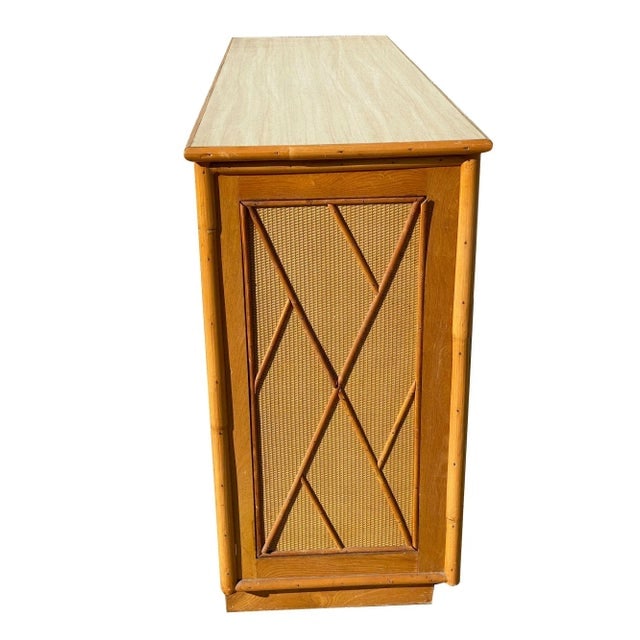1950s Restored Mid-Century Rattan & Wicker Dresser by Mengel Furniture - 4