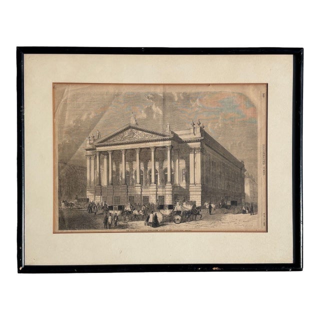 1858 "Royal Italian Opera House" Woodcut Print by William Henry Prior, Framed (1 of 7)
