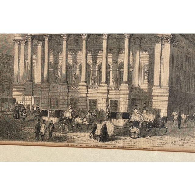 1858 "Royal Italian Opera House" Woodcut Print by William Henry Prior, Framed - 2