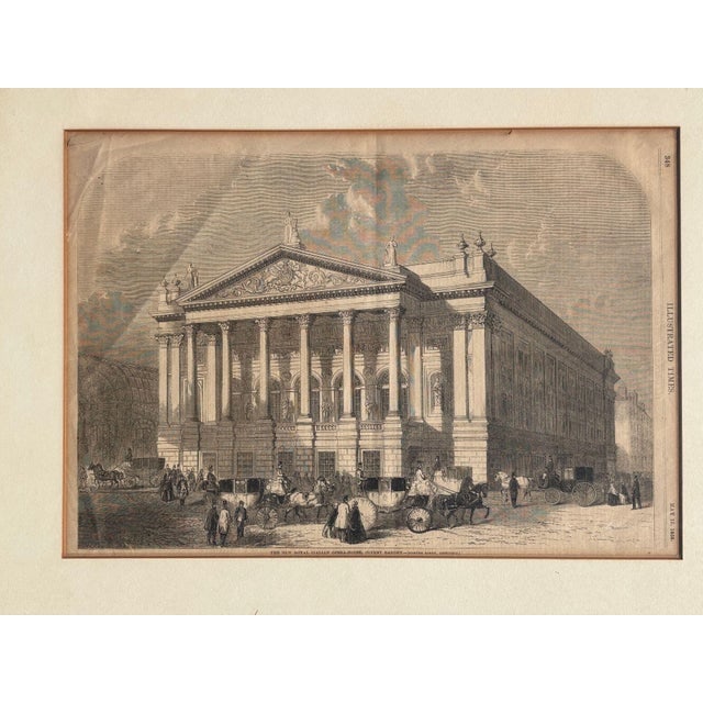 1858 "Royal Italian Opera House" Woodcut Print by William Henry Prior, Framed - 3